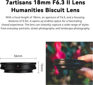7artisans 18มม.F6.3 Ultra-Thin Primeเลนส์APS-Cเลนส์สําหรับ<span class=keywords><strong>Sony</strong></span> E-Mountกล้องMirrorlessสําหรับ<span class=keywords><strong>Sony</strong></span> A7 <span class=keywords><strong>A7II</strong></span> A7III (A7M3) A7R - Product Image 3