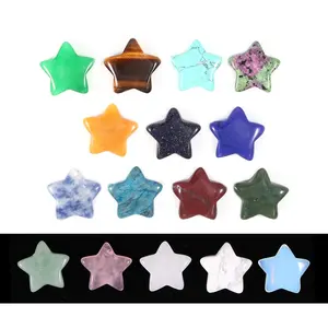 Encantos mão esculpido 20mm pequena pedra natural estrela reiki, cristais de cura, estrelas para decoração de casa