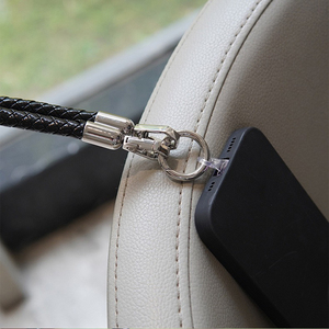 <span class=keywords><strong>Cordon</strong></span> court en PU pour téléphone, tressé, pour <span class=keywords><strong>homme</strong></span>, accessoires de remplacement pour téléphone, <span class=keywords><strong>cordon</strong></span> porte-clés, bracelet de suspension en métal noir pour téléphone - Product Image 4