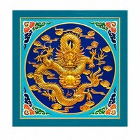 Plaque de plafond en aluminium à motif de lotus personnalisé, plafond décoratif antique pour l'intérieur des salles de temples bouddhistes
