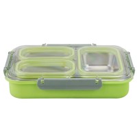 Boîte à lunch Nicekitchen en acier inoxydable 304, multi-compartiments, couvercle hermétique, portable, pour le bureau, l'école, capacité 0-1L
