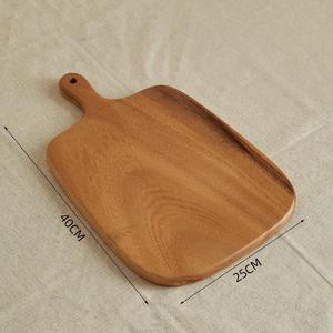 ถาดสเต็กและพาสต้าทรงรีทำจากไม้วอลนัทแท้ พร้อมรูและหูจับ สำหรับใช้ในบ้านและร้านอาหาร ขายส่งจากโรงงาน ราคาพิเศษ - Product Image 3