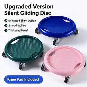Pink Core Sliding Disc Set with 4 Wheels and Black Gliders <b>for</b> Yoga <b>Pilates</b> Exercise - Product Image 6