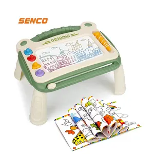 绘图桌儿童彩色磁性绘图板桌学习套装儿童教育绘图桌