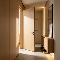 Porte intérieure contemporaine à panneau plat, finition mate, faible émission, résistante au déformage, durable, certifiée CE pour les ensembles résidentiels