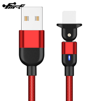 180 Putar Bentuk L dan Lurus Bebas untuk Iphone USB Kabel Data dengan Indikator LED