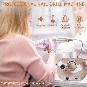 Kit de ponceuse à ongles électrique portable 30000 tr/min avec 6 embouts, bandes de ponçage, lime à ongles pour acrylique et gel, poudre à tremper, manucure et pédicure - Product Image 2