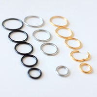 Set de 6 Anillos Nasales Monocromáticos de Acero Inoxidable, Anillos Sin Costuras de 6mm, 7mm, 8mm, 9mm, 10mm y 12mm, Venta al Por Mayor