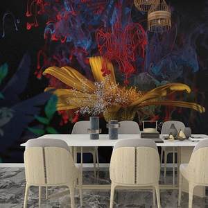 Fleur Film Et Télévision Papier Peint Grande Fleur Papier Peint Creative Fleur Salon Tv Fond Chambre Décoratif Mural - Product Image 3