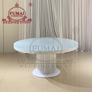 โต๊ะงานแต่งงานสแตนเลสท็อปกระจกสีขาวทันสมัยหรูหราสำหรับโรงแรมและงานกลางแจ้ง - Product Image 5