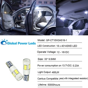 หลอดไฟ LED Globalpowerleds T10 4014 SMD CANBUS สำหรับไฟเลี้ยว 12-16VDC -40C ถึง +80C สำหรับรถยนต์ - Product Image 5