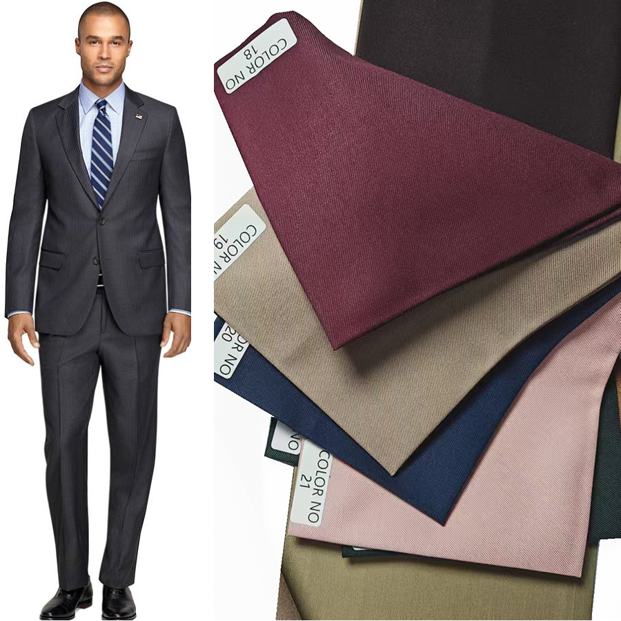 Pants Wool & Cashmere Fabric TR Serge 270-310 G/m Dyed Fine Suiting Man Woman Fabric