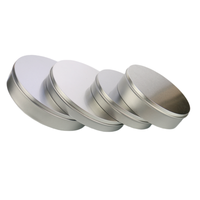 Nouveau design rond bijoux en étain conteneur de bonbons à la menthe emballage de boîte-cadeau en étain gros pots en fer blanc en métal couvercle plat boîte en fer en stock