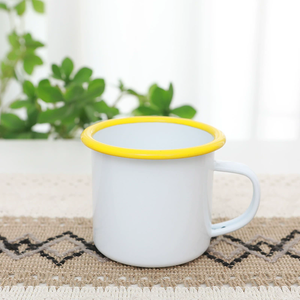 แก้วมัคเคลือบ 350 มล. พิมพ์โลโก้ได้ คุณภาพสูง สำหรับเดินทาง ใส่กาแฟ แก้วกาแฟแบบดั้งเดิม สีสันสดใส ไม่มีลวดลาย มีหูจับ เหมาะสำหรับเป็นของขวัญ - Product Image 6