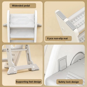 Taburete multifuncional para niños pequeños, torre de aprendizaje para niños, taburete antideslizante para inodoro, taburete plegable de plástico de varias alturas, 2 3 escalones, escalera - Product Image 2