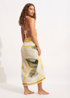 Paréo/Sarong de plage en voile de coton/soie/chiffon transparent à design personnalisé