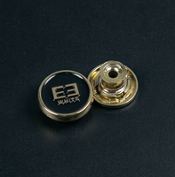 Kancing Logam Emas Custom Logo 17mm, Kancing Kuningan Berukir untuk Jaket Jeans, Pakaian Kerja, OEM ODM