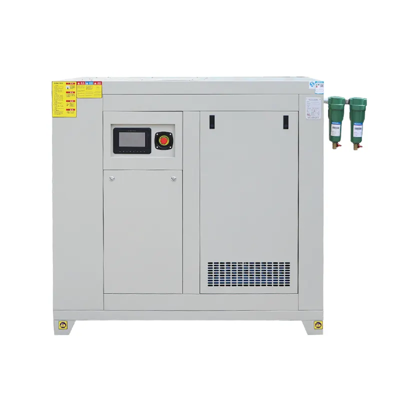 Silent Permanent Magnet Motor VSD 10hp 7.5kw 16Bar Combined Industrial Screw Air Compressor with Air Dryer and Air Tank Inside