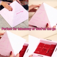 Boîte à gâteaux de luxe personnalisée en forme de pyramide, pour emporter, boîtes à friandises pour le petit-déjeuner, emballage alimentaire pour traiteur, boîte à grignotages