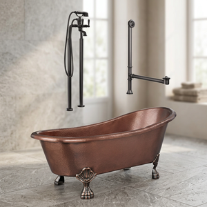 Bañera Ovalada de Cobre Antiguo con Patas de Gato, de Metal, de Lujo, para Baño, Hogar, Hotel, India, Artesanía, Adultos - Product Image 1