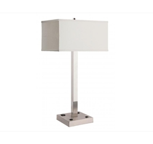 Lámpara de Mesa LED Nórdica, Diseño Moderno y Contemporáneo, Rectangular, Metálica, para Dormitorio, Oficina, Habitación de Hotel, Base de Bombilla E26, Táctil, con Batería AC - Product Image 3