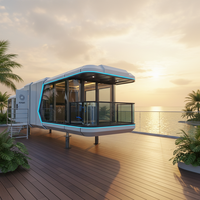 Nouvelle conception de maison modulaire respirante moderne de 20 pieds, 40 pieds, 40FR, hôtel-capsule préfabriqué avec remorque pour utilisation en appartement