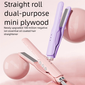 Wholesale Long-Lasting Portable 2-In-1 <strong>Mini</strong> <strong>Hair</strong> <strong>Straightener</strong> Curler Negative Ion Damage-Free <strong>Hair</strong> Styling Iron - Product Image 4