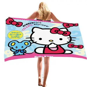 Hello KT Hot Sexi Girls Photos Beach Towel Kids Cartoon Terry Beach Towels