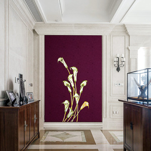 Papier peint brodé en relief Ke Hong l'Empereur d'Or, motif floral, matériau textile, installation facile, usage domestique - Product Image 3