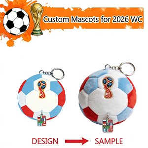 <strong>Plush</strong> <strong>Toys</strong> Deep Customization Appearance Size OEM/ODM Soccer Themed Mascot <strong>Plush</strong> <strong>Keychains</strong> <strong>Toys</strong> - Product Image 1