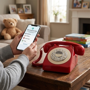 Teléfono de Juguete Vintage SIP con Correo de Voz para Niños, con Teclado Numérico para Configurar el Número Familiar y Lista Blanca - Product Image 1