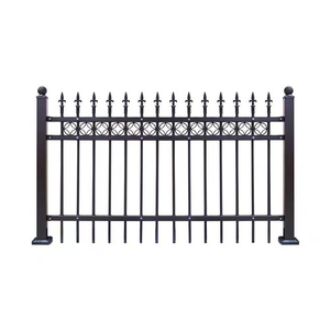 Metal siyah güvenlik 6x8 çelik kazık çit mızrak çit panelleri açık bahçe galvanizli ferforje çelik çit panelleri - Product Image 5