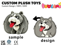 Porte-monnaie en peluche bouledogue de dessin animé, adorable pochette à monnaie en peluche, cadeau promotionnel souvenir, personnalisé, rembourrage en coton PP, unisexe, pour fêtes