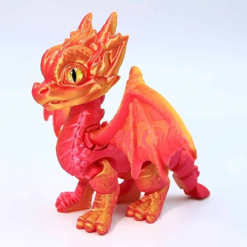 12cm red gold demon dragon