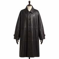 Manteau d'hiver décontracté unisexe de luxe en peau de mouton pleine fleur, coupe Balmacaan mi-longue, effet vieilli, coupe-vent