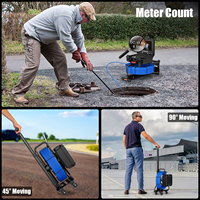 Caméra d'inspection de canalisation 30M 7mm IP68 avec tige de traction 512Hz, auto-nivelante, DVR 9 pouces, endoscope d'égout