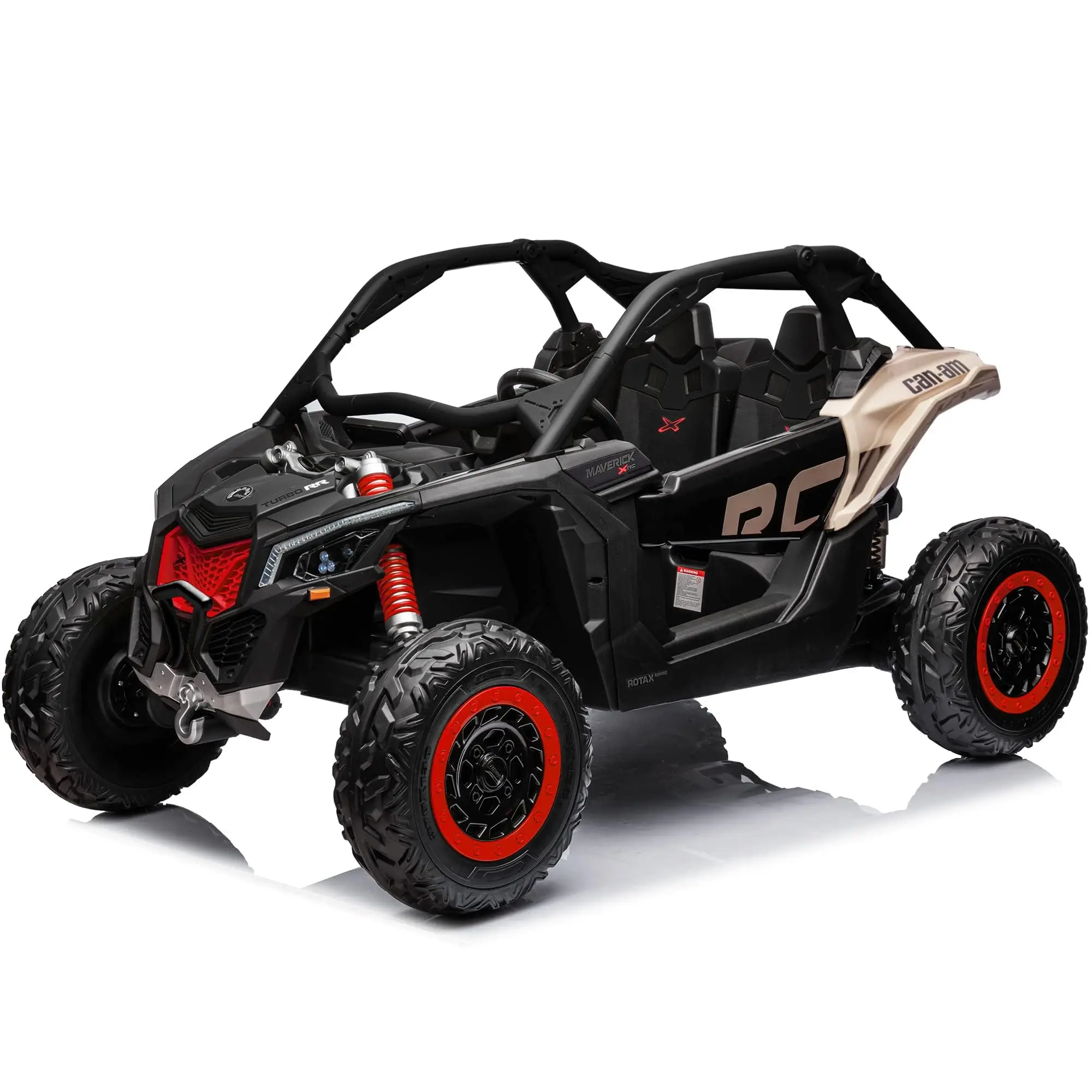 24V 2-Seater 4WD Off-Road Buggy Licensed CAN-AM Maverick Ride On Toy Car with Remote Control SXS UTV Kids Electric Vehicle, EVA