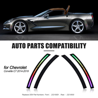 Feux latéraux à LED RGB à changement de couleur contrôlés par application pour Chevrolet Corvette C7 2014-2019, lentille fumée, 4 pièces