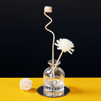 Flacon diffuseur de roseau d'aromathérapie en verre de parfum transparent avec logo personnalisé pour la maison
