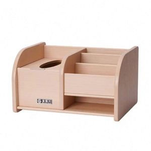 <b>Large</b>-Capacity Eco-Friendly Minimalist Glossy Wooden Rectangle Tissue <b>Box</b> Office Home Desk Organizers - Product Image 1