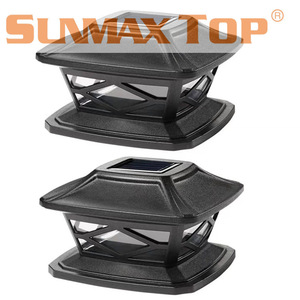 Lámpara Solar LED de Poste con 4 Luces, Doble Fuente, para Jardín Exterior, Tapa de Poste, Iluminación de Valla de Villa - Product Image 2