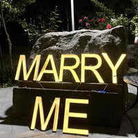 Grandes lettres lumineuses personnalisées MARRYME pour proposition de mariage, confession, décoration de fond de mariage, aménagement de plage, parc, pelouse