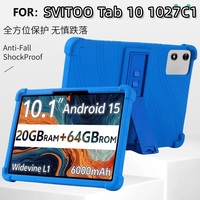 Étui de tablette en silicone souple robuste pour l'extérieur, protection intégrale avec béquille pliable pour SVITOO Tab 10 1027C1 10.1 pouces