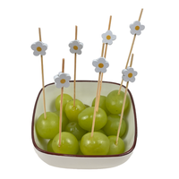 100pcs blanc fleur de prunier bambou brochette naturel Sandwich Dessert bâtons pour réunion de famille