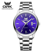 Jam Tangan Quartz OPK 6010 Super Guangzhou Man, Tali Baja, Tahan Air, Tampilan Tanggal, MOQ 1, Jam Tangan Kasual