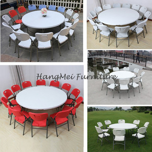 Bàn Tiệc Cưới Ngoài Trời Cho 10 Người, Bàn Nhựa Tròn Gấp Được - Product Image 5