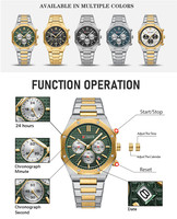 Offre Spéciale Montre à Quartz Analogue de Luxe en Alliage et Acier Inoxydable, Mode Sportive, Unisexe, Aiguilles Lumineuses, Étanche 42 mm, Bracelet en Cristal 22 mm