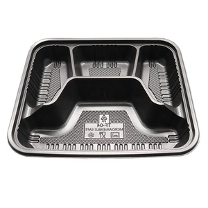 Microwave Safe Plastic 4 Compartments Meal Prep Container Bento Lunch Box