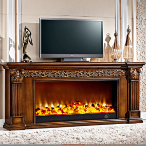 Electric Fireplace Cabinet Art Salon Smart Lighting Adjustable Flame RGB Fire Sculpture Wall Mounted Fireplace <strong>Logs</strong> - Product Image 2