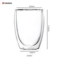 Tasses à thé en forme d'œuf artisanales de qualité alimentaire, gobelet en verre, verre borosilicate à double paroi, tasses à café sans poignée